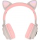Avizar Casque Bluetooth Design Chat lumineuse Beige