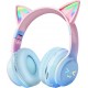 Avizar Casque Casque Bluetooth Oreilles de Chat Bleu
