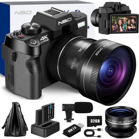 NBD Appareil photo Hybride Macro+Carte SD 32Go+2 Batt+Etui+Clé USB