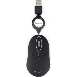 NGS OPTICAL MOUSE RETRACTABLE CORD SIN BLACK