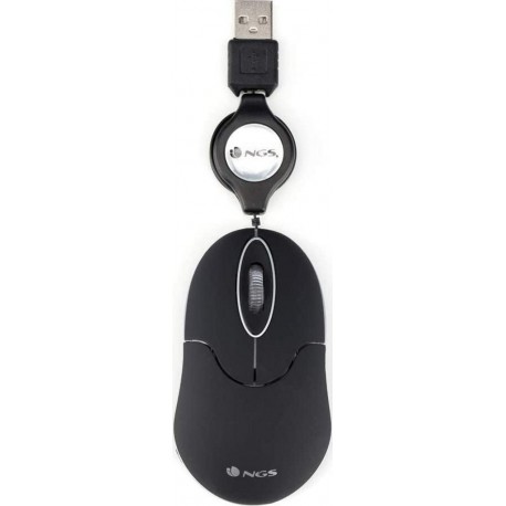 NGS OPTICAL MOUSE RETRACTABLE CORD SIN BLACK